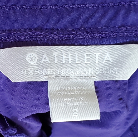 Athleta Waffled Textured Brooklyn Shorts, Purple, Pockets, SZ 8, Like NEW - Picture 10 of 15